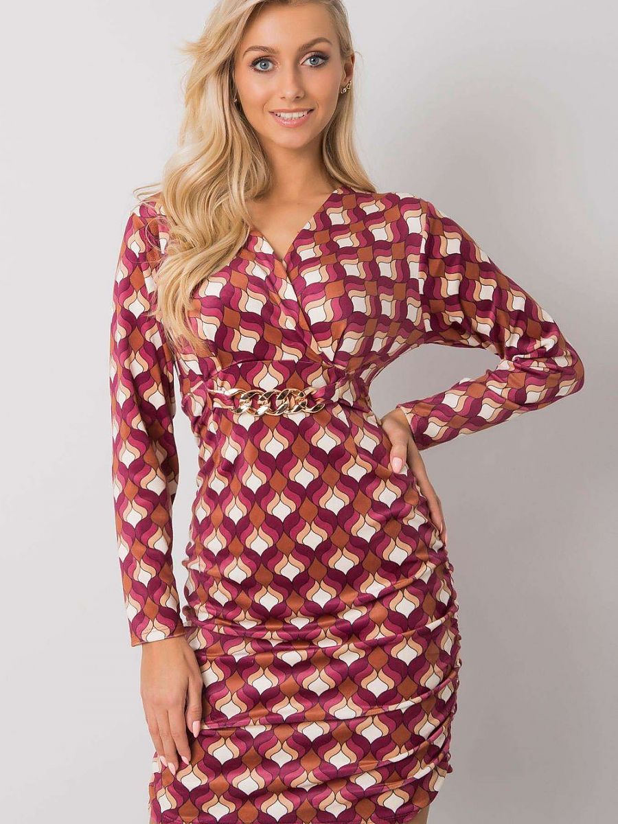 Valloria Rose Diamond Long Sleeve Dress