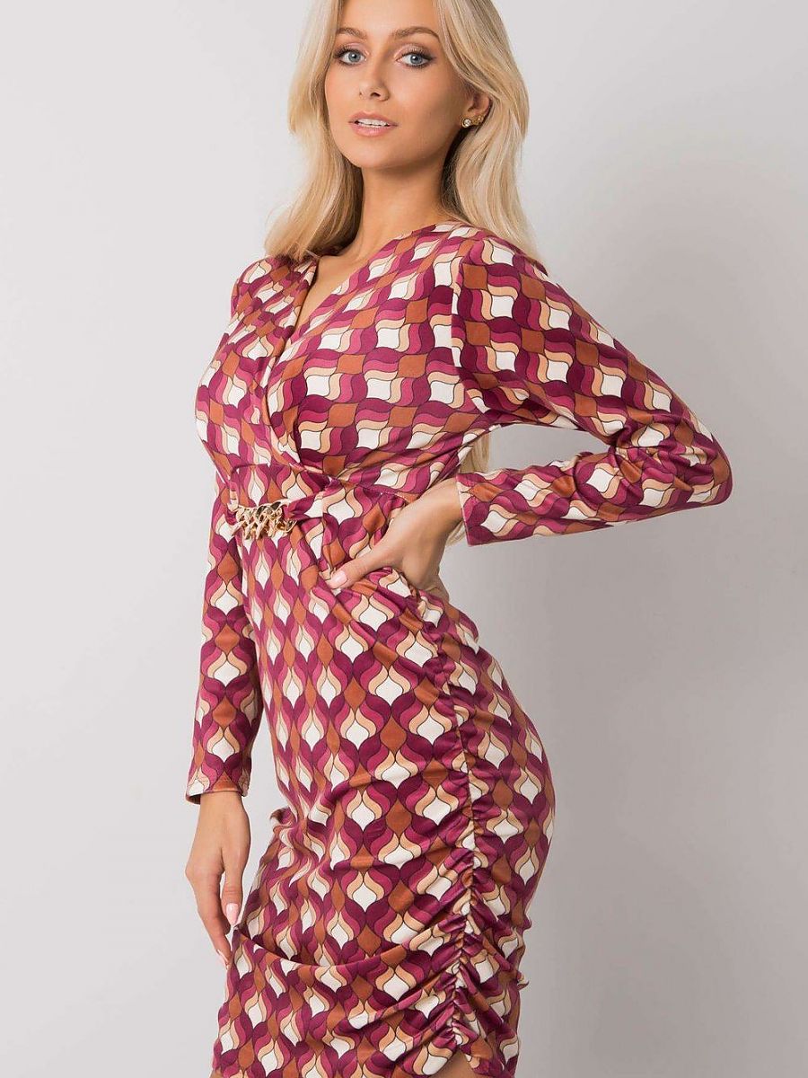 Valloria Rose Diamond Long Sleeve Dress