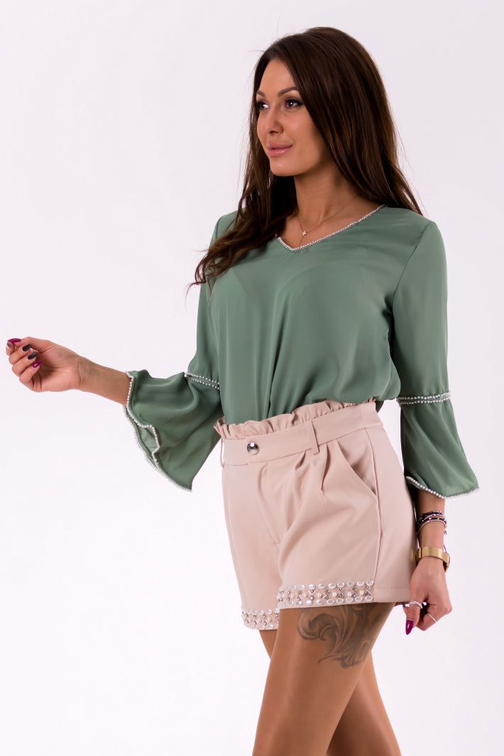 Valloria Sage Bell Sleeve Blouse